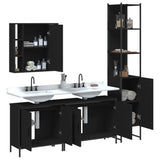 4 Piece Bathroom Cabinet Set Black Engineered Wood 3214750