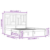 Bed Frame without Mattress White 200x200 cm Solid Wood Pine 3104564