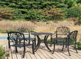 Bistro Set Black Cast Aluminium Medium Durable Bistro Set 3070599