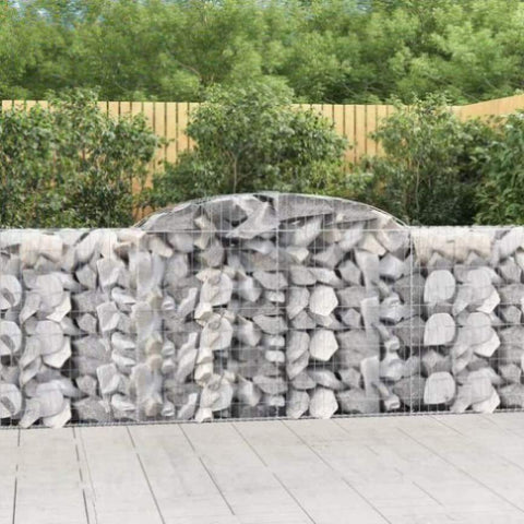 Arched Gabion Baskets 20 pcs 300x50x100/120 cm Galvanised Iron 3146715