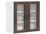 Wall Glass Cabinet PORTO Brown Oak 60 x 31 x 80 cm 885442