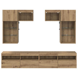TV Wall Units Wall-mounted 6 pcs Old Wood Engineered Wood 3402789