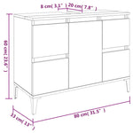 ZNTS 3 Piece Bathroom Furniture Set Black Engineered Wood 3185606
