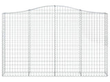 Arched Gabion Baskets 3 pcs 200x30x160/180 cm Galvanised Iron 3145494