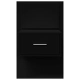 ZNTS Wall-mounted Bedside Cabinets with LED Lights 2 pcs Black 848160