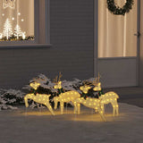 LED Reindeers 4 pcs Gold Fabric 3385893