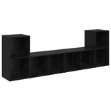 TV Cabinet Set 4 pcs Black Oak 37 x 37 x 72 cm Engineered Wood 3393529