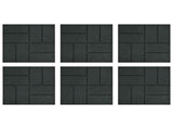 Stepping Stone 6 pcs Black 40.5 x 40.5 x 2 cm Rubber 42030072