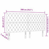 Headboard with Headboard Light Grey 200 cm Faux Leather 3337776