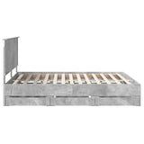 Bed Frame with Drawer Concrete Grey 160 x 200 cm Engineer Wood 3411099
