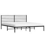 Metal Bed Frame without Mattress with Headboard Black 183x213cm 352324