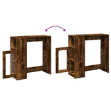 Bar Table with Racks Smoked Oak 101x40x103.5 cm Engineered Wood 854368