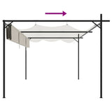 Pergola with Retractable Roof Cream 395x292x230 cm 360117