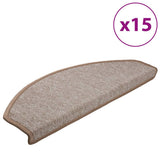 Stair Mats 15 pcs 65x24x4 cm Light Brown Half Round Large 133886