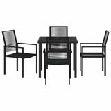 Garden Dining Set 5 pcs Black Powder-Coated Steel 3379164