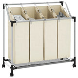 Laundry Sorter with 4 Bags Cream Steel 282428