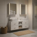 Bathroom Furniture Set 5 pcs White Engineered Wood and Glass 3406847