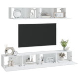 4 Piece TV Cabinet Set White Engineered Wood 3114534