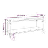 TV Cabinet Sonoma Oak 100x33x41 cm Engineered Wood and Steel 819348