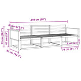 Outdoor Sofa Set 3 pcs Natural Solid Acacia Wood 3382292