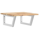 Basin Shelf Wall Mounted Steel and Solid Wood Acacia 3302762