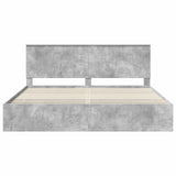 Bed Frame with Drawer Concrete Grey 200 x 200 cm Engineer Wood 3411085