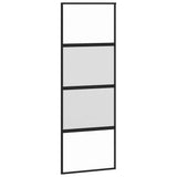 Sliding Door with Hardware Set Black 76x205 cm Tempered Glass 3375969