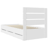 Bed Frame with Drawer White 75 x 190 cm Engineer Wood 3411868