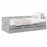 Daybed with Drawers without Mattress Concrete Grey 90x200 cm 3280821