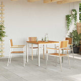 Outdoor Dining Set 5 pcs Solid Acacia Wood and Stainless Steel 3334790