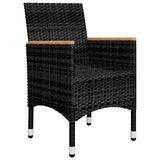 Garden Dining Set Black Solid acacia wood 5 Piece 3095866