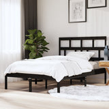 Bed Frame without Mattress Black King Size Solid Wood 3101227