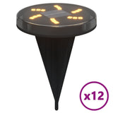 Solar Ground Lights with Ground Spikes Outdoor 12 pcs Warm White 4008197