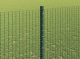 Welded Wire Fence with Posts 50 x 1.4 m PVC-Coated Steel Green 3336524