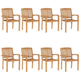 Stacking Garden Chairs 8 pcs Solid Teak Wood 3073209