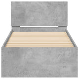 Bed Frame without Mattress with Headboard Concrete Grey 90x200 cm 838627