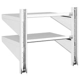 2-Tier Wall Shelf 50x40x48 cm Silver Stainless Steel 30315