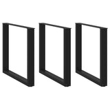 Dining Table Legs U-Shaped 3 pcs Black 80x cm Steel 4013204