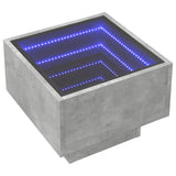 ZNTS Bedside Table with Infinity LED Concrete Grey 40x40x30 cm 3284066