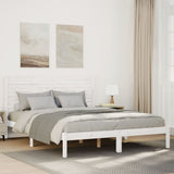 Extra Long Bed Frame without Mattress White 160x220 cm Solid Wood 3309316