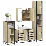 4 Piece Bathroom Furniture Set Sonoma Oak Engineered Wood 3301201