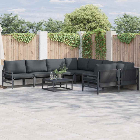 Garden Sofa Set with Cushion 8 pcs Anthracite Steel 3378970