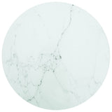 Table Top White 70x0.8 cm Tempered Glass with Marble Design 322249
