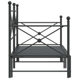 Daybed with Trundle without Mattress Black 90x190 cm Steel 4104674