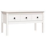 Coffee Table White 102x49x55 cm Solid Wood Pine 820942