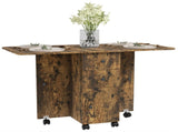 Multi-Storage Six-Person Drop Leaf Dining Table - Rustic Brown T3398P343307