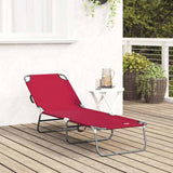 Folding Sun Lounger Folding Red 188 x 57 x 86.5 cm Polyester 42003142