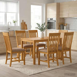 Dining Set 7 pcs Grey Solid Oak Wood 3430262