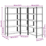 3 Piece 5-Layer Shelves Set Blue Steel&Engineered Wood 3307614