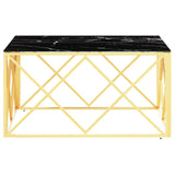 Coffee Table Gold 80x80x40 cm Stainless Steel and Glass 349972